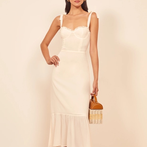 NWT Reformation Nikita Dress Ivory - Picture 4 of 8